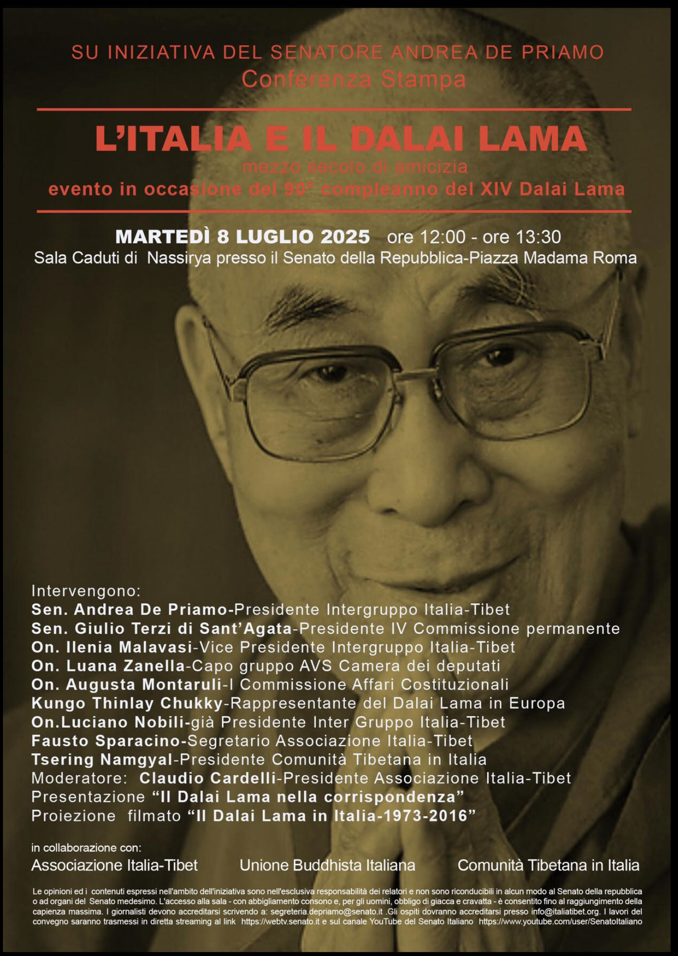 Italia e Dalai Lama: mezzo secolo di amicizia